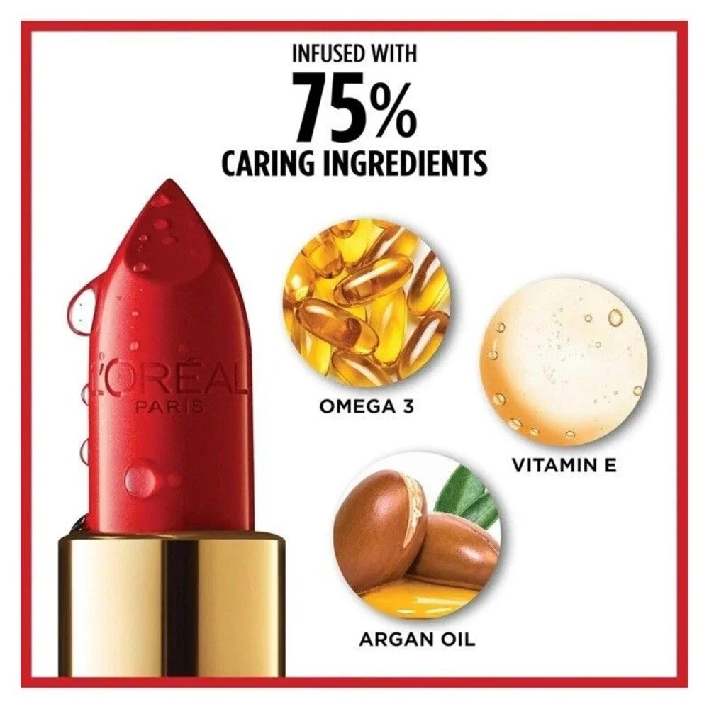 L'Oreal Colour Riche Satin Lipstick 410 Volcanic Orange Coral Argan Oil New